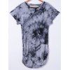 Stylish Round Neck Tie Dyed Cut Out Back Dress For Women - Noir ONE SIZE(FIT SIZE XS TO M)