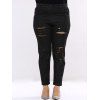 Plus Size Chic Ripped Black Jeans - Noir 5XL
