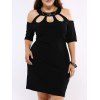 Plus Size Alluring Cut Out Black Sheath Dress - BLACK 5XL