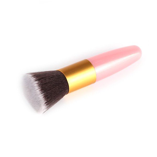 

Professional Bullet Shape Handle Nylon Flat Blush Brush, Pink