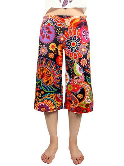Tirbal Imprimer taille élastique Femmes  's Capri Pants - multicolore M
