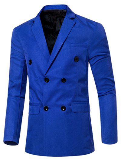 Veste Sportive à Double Boutonnage pour Hommes - Bleu Saphir 3XL