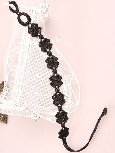 Bracelet élégant Lucky Clover Black Lace - Noir 