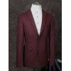 Lapel One Button Design Polka Dot Men's Business Suit - Rouge vineux 2XL