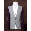 Lapel One Button Design Color Block Splicing Men's Business Suit - multicolore 3XL