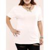 Plus Size Casual Pure Color long T-shirt - Blanc 5XL