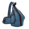 Zipper Trendy et Splicing Color Design Men's Messenger Bag - Azur 