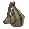 Zipper Trendy et Splicing Color Design Men's Messenger Bag - Kaki 