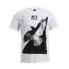 Motif 3D aigle manches courtes T-shirt - Blanc XL
