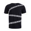 Rayures Motif manches courtes T-shirt - Noir S