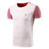 Casual Stripe Spliced ​​col rond manches courtes T-shirt pour les hommes - Blanc 2XL