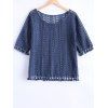 Crochet T-shirt à manches 1/2 Knit - Bleu profond ONE SIZE