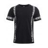 Solide manches courtes en coton de couleur T-shirt - Noir XL