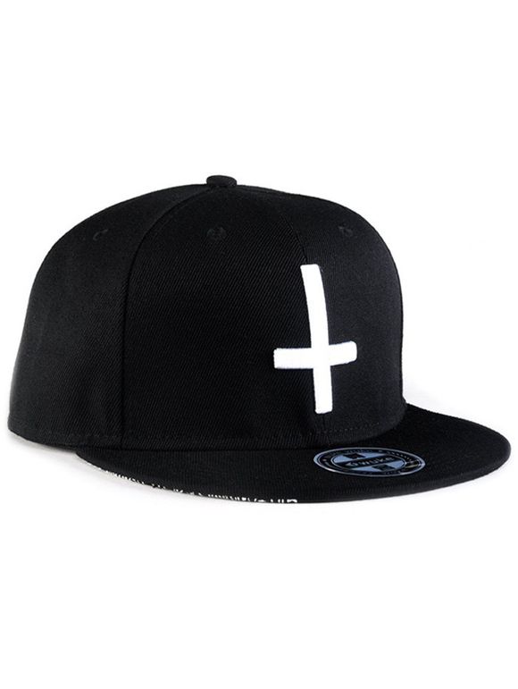 Chic Croix broderie Snapback Hat - Noir 
