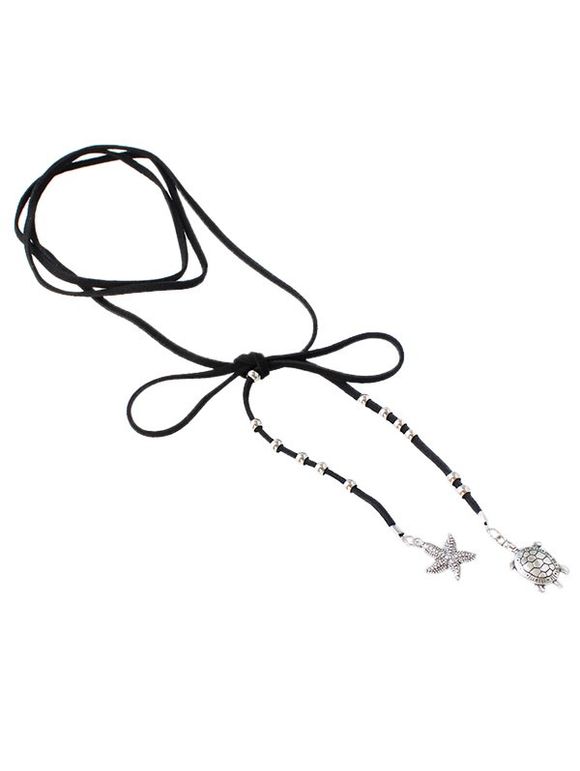 Chic Tortoise Starfish collier de perles - Noir 