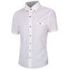 Solid Color Short Sleeves Men's Button-Down Shirt - Blanc 2XL
