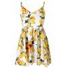 Lemon Printed High Waist Sleeveless Dress - Blanc et Jaune ONE SIZE