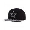 Motif Chic Pentagram Broderie Paisley Snapback Hat - Noir 
