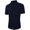 Refreshing Solid Color Short Sleeves Men's Button-Down Shirt - Bleu profond 4XL