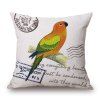 Frais Dtyle Parrot et anglais Quote Stamp Design Caisse Oreiller - Jaune et Vert 
