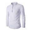 Chemise En Mousseline De Soie À Manches Longues À Manches Courtes Pour Hommes - Blanc XL