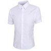 Simple Shirt Collar Short Sleeves Men's Solid Color Shirt - Blanc 4XL