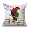 Vintage Colorful Bird Branch Stamp Design Cas Sofa Pillow - coloré 