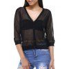 Hollow Out See-Through Buttoned Cardigan - Noir ONE SIZE