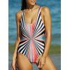 Arc-en-Stripe évider Backless One-Piece Swimsuit - multicolore XL