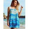 Women's Scoop Neck Printed Sleeveless Dress - Bleu XL