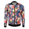 Pied de col 3D Fleur Imprimer Long Sleeve Men  's Jacket - multicolore XL