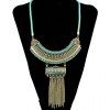 Bohemia Style Faux Turquoise Chain Fringe Necklace For Women - d'or 