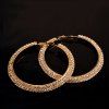 Paire d'Or élégant plaqué strass courbé Big Cercle Boucles d'oreilles pour les femmes - d'or 