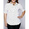 Plus Size Sweet Half Sleeve Chiffon Shirt - Blanc 4XL