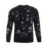 BoyNewYork Sweat-shirt à Manches Longues à Motif d'Étoiles avec Poche - Noir XL