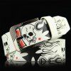 Hip-Hop élégant Skull and Pattern Lettre PU Ceinture Ardillon Hommes - Blanc 