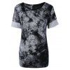 Trendy Short Sleeve Tie-Dye Spliced Women's T-Shirt - Noir XL