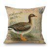 Retro Postmark Lettre Campagne Duck Motif Case Sofa Pillow - Antique Brun 