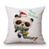 Cartoon Christmas Fashional Panda Mascot Home Decor Taie - Blanc 