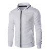 Zippered Napping Rib manches longues hommes d 'Sweatshirt - Blanc 2XL