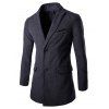 Single-breasted solide Hommes Couleur  's col rabattu manches longues Coat - Gris XL