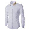 Shirt Collier d'or Feuilles brodé à manches longues T-shirt - Blanc 2XL