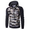 Sweatshirt à Capuche à Longues Manches Style Camouflage avec Poche Kangourou pour Hommes - gris foncé XL
