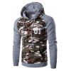 Sweatshirt à Capuche à Longues Manches Style Camouflage avec Poche Kangourou pour Hommes - Gris Clair XL