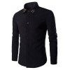 Gloden étoiles Rivets design Men  's shirt col à manches longues T-shirt - Noir M