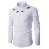 Étoile Motif Solid Color Men  's manches longues T-shirt - Blanc 2XL