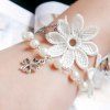 Superbe perle de Faux Blossom Coeur Bracelet pour les femmes - Blanc 
