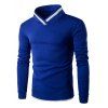 Chic Zipper conception manches longues Sweatshirt pour les hommes - Bleu Saphir L
