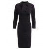 OL StylePure Color  3/4 Sleeve Bodycon Dress For Women - Noir S