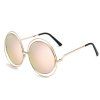 Évider Round Mirrored Lunettes de soleil de Chic Femmes - Rose 